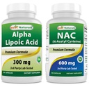 Bästa naturliga Alpha Lipoic Acid 300 mg & NAC 600 mg