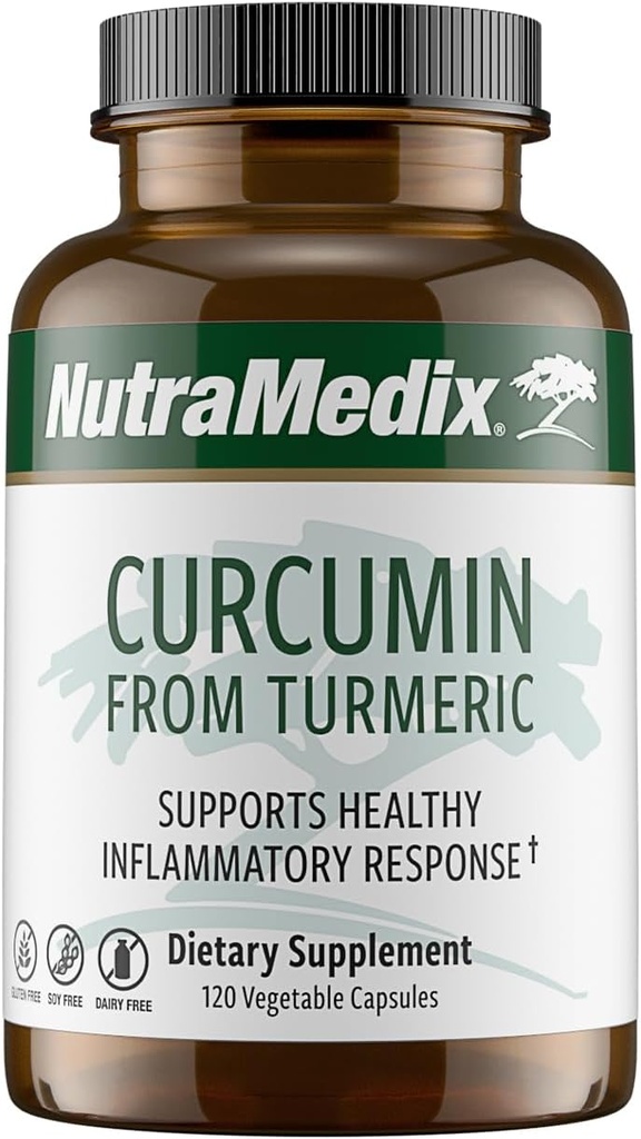 NutraMedix Curcumin - 500mg gurkmeja kapslar - främjar ett hälsosamt inflammatoriskt svar, immunsystem, hjärna, hjärta och leverstöd (120 kapslar)