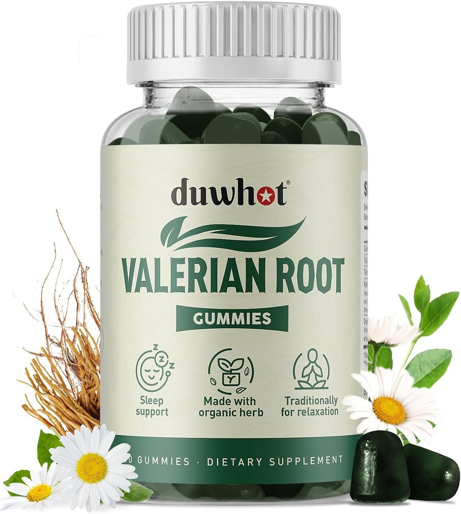Root Gummy, Organic Root for Sleep & Stress Relief, paranneltu kamomilla kukka aikuisille, Lapset-Ystävällinen, Apple Flavor, 60 kreivit