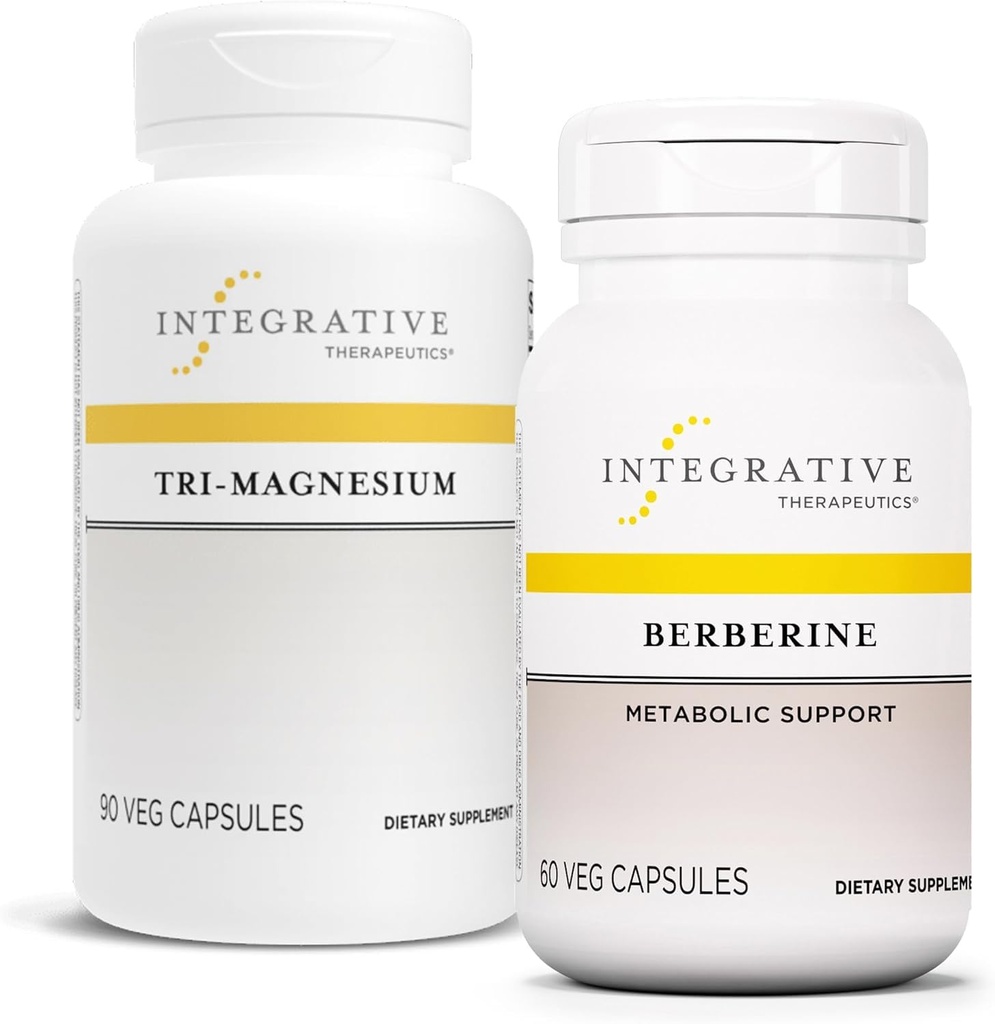 Integratiiviset hoidot Bundle ja berberiini, 60 kapselia ja Tri- Magnesium, 90 kapselia - berberiini aineenvaihduntaa varten* - Tri Magnesium sydän- ja luuterveyteen