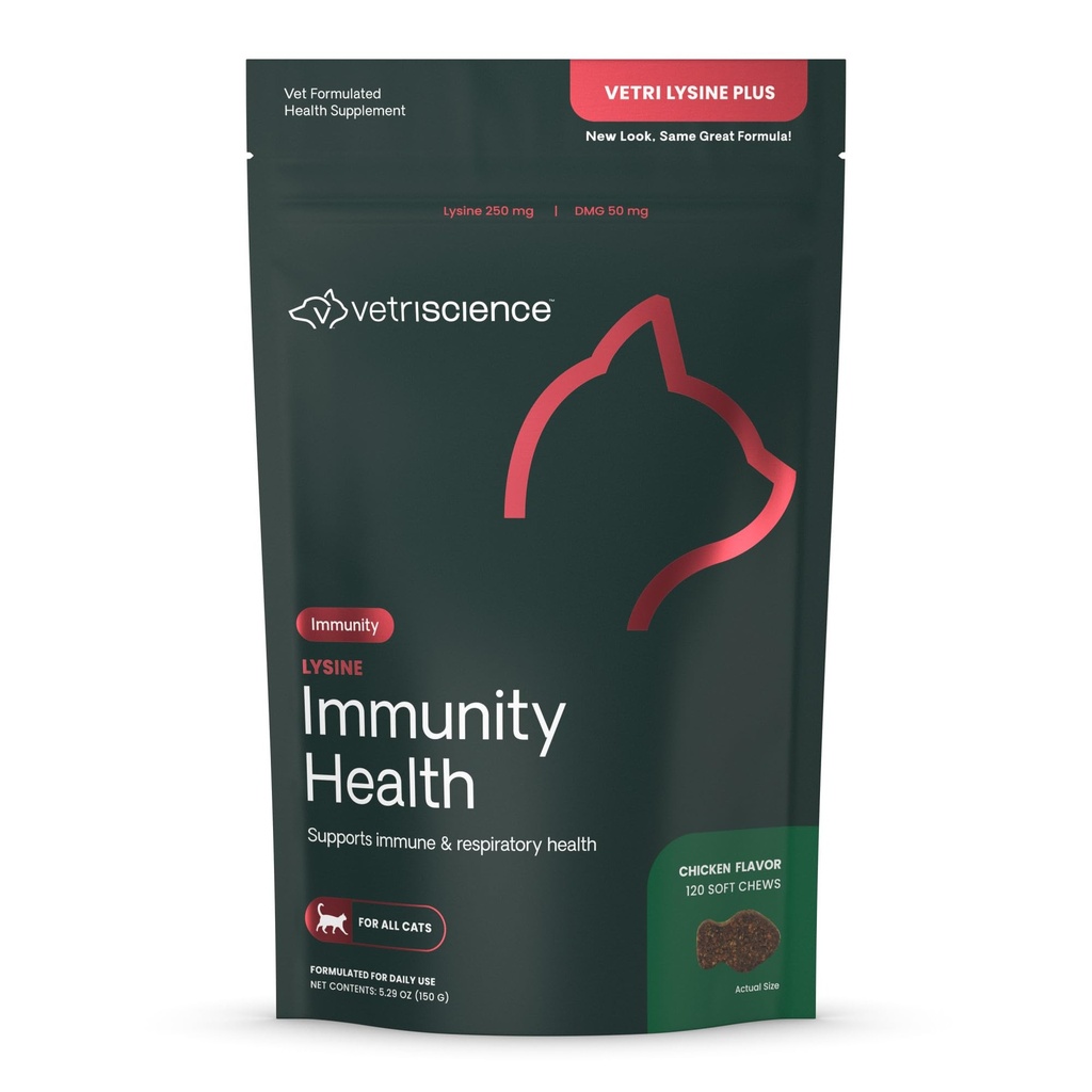 VetriScience Lysine Immuniteetti Health Chews, 250 mg Lysine Plus Immuuni täydentää kissoille ja kissanpennut allergies, Aivastelu, Runny Nenä ja Vesisilmät, Kana, 120 kreivi