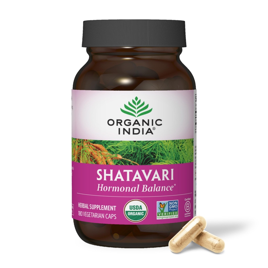 ORGAANINEN INDIA Shatavari kapselit - kasviperäisten täydentää, tukee hormonitasapaino, immuunijärjestelmän tuki, vegaaninen, gluteeniton, USDA Organic, tukee Lisääntymisterveys - 180 kapselia