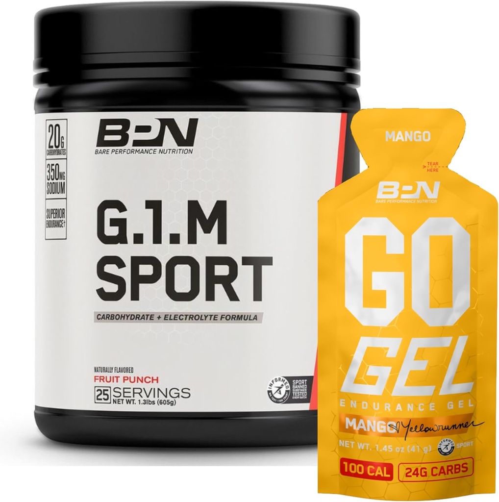 BARE-TEHTÄVÄT BPN G.1.M. Sport Endurance Training Fuel & Go Gel Endurance Gel Mango Bundle