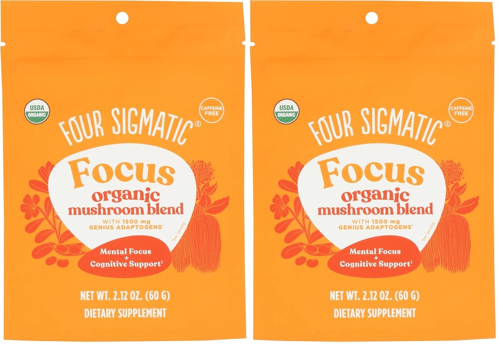 Four Sigmatical Focus Blend 7 Superfoods Adaptogen Blend Mix with Lion's Mane, Cordyceps, Rhodiola, Bacopa & Mucuna 