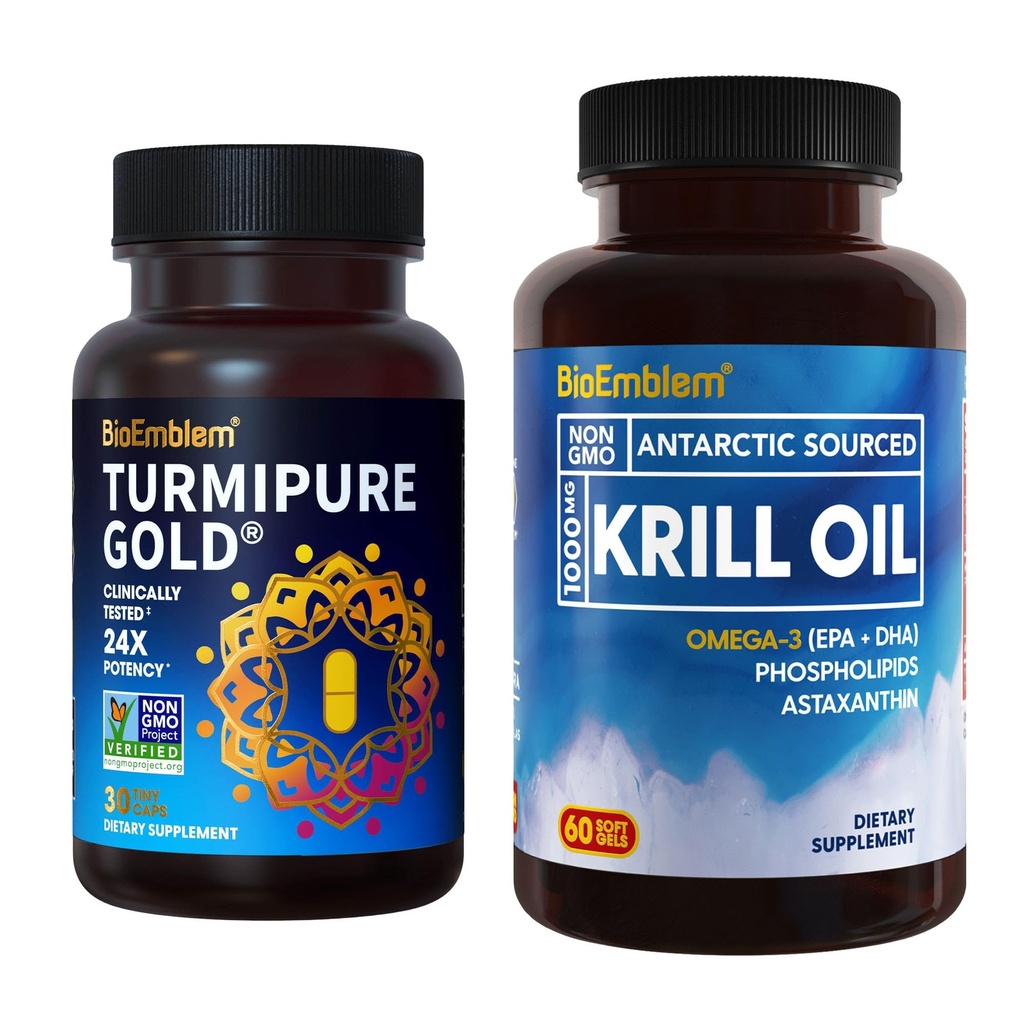 BioEmblem Antarktis Krill Oil Supplement Turmeric Curcumin kliinisesti tutkittu TurmiPure