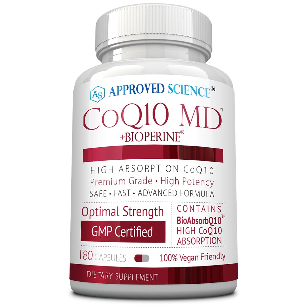 Godkänd Science® CoQ10 MD - Extra Strength 300mg Pure CoQ10 med Bioperine® för snabbare absorption - Optimal support - 3 månaders leverans