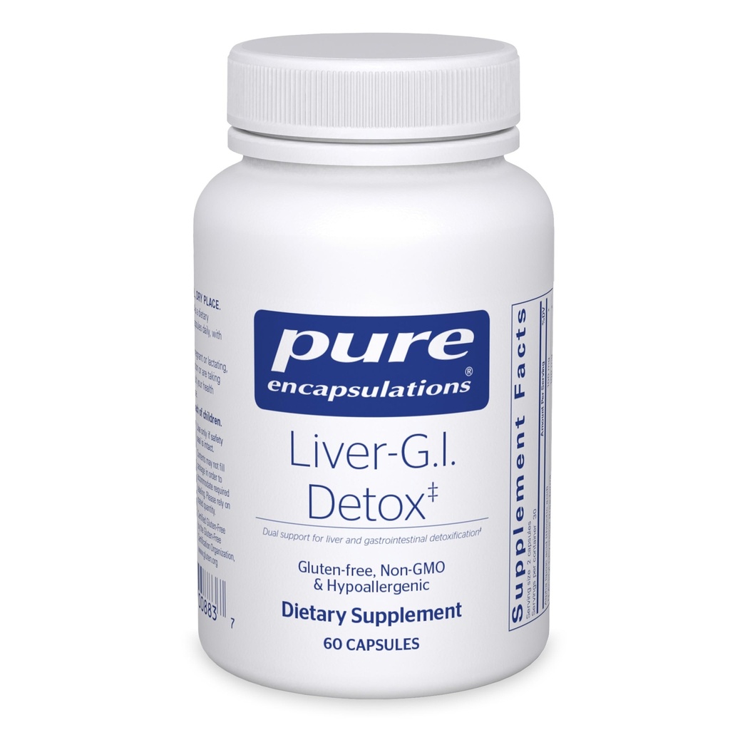 Rena inkapslingar Liver-G.I. Detox - Liver Cleanser & GI Detox * - med Alpha Lipoic Acid & Curcumin Extract - Gluten Free & Non-GMO - 60 kapslar