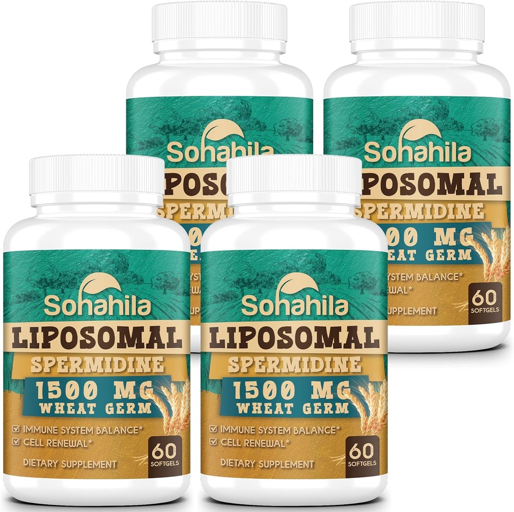 Spermidiinin lisäaine 15 MG - 99% Puhtaus, korkea imeytyminen, 1500 MG fermentoitua vehnää Germ-uute, sinkki & tiamin, spermidiini miehille ja naisille - soluuudistaminen, ikääntyminen, energia, 240 Softgelia