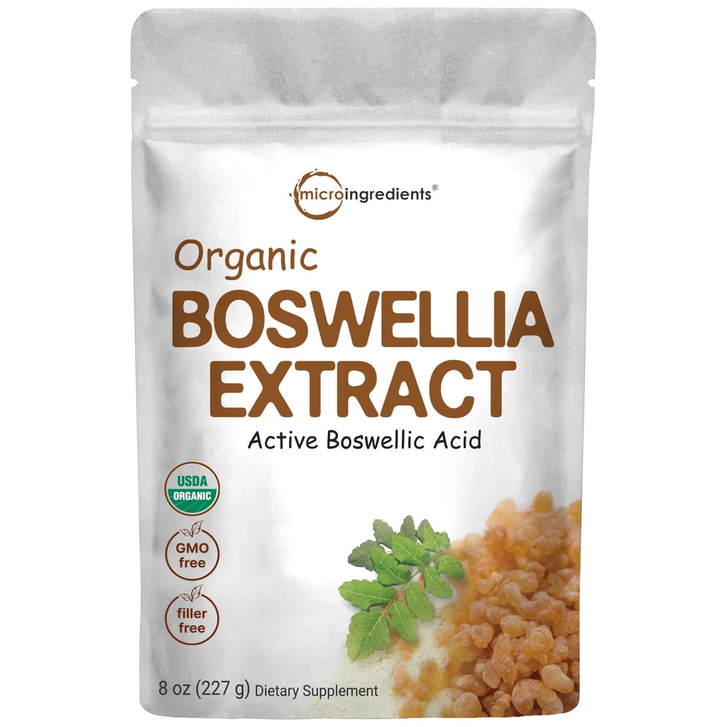 Organic Boswellia Serrata Extract Powder, 8 Ounce, Pure Boswellia täydentää 65% Boswellic Acid, tukee nivelet, polvet ja luut terveys, ei-GMO, Lemmikkiystävällinen, Intia Origin