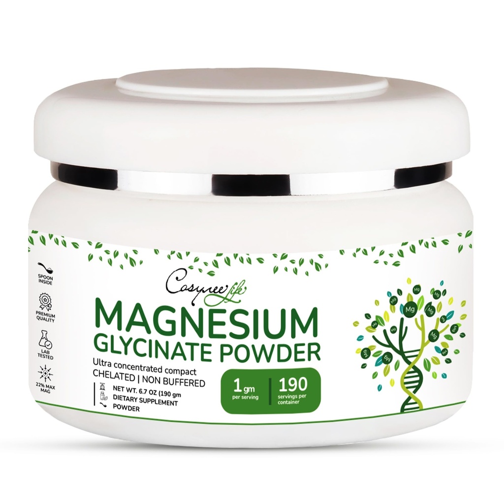 Magnesium Glycinate 220 mg Imeytyminen Magnesium Unijauhe, rauhallinen, jauhettu kelated Magneisum bisglysinaatti Glicinato de Magnesio 190