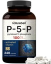 NatureBell P5P Vitamin B6 100mg Per Servering, 240 kapslar | Aktiverade Pyridoxal 5 Fosfattillskott - Vitaminer för hjärn- och minneshälsa - Icke-GMO