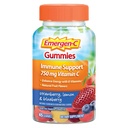Emergen-C 750 mg C-vitamiini Gummies aikuisille, Immuuni tuki Gumies, Gluteeniton, Mansikka, sitruuna ja mustikka makuja - 45 Count