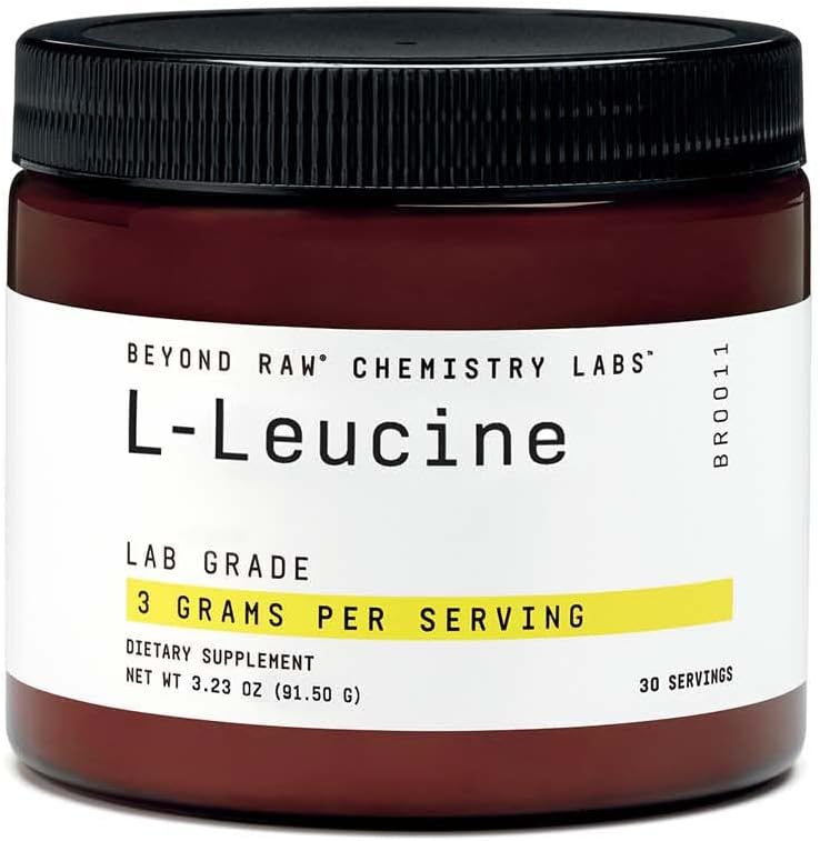 BEYOND RAW Chemistry Labs L-Leucine Powder, bränslemuskler, 30 portioner
