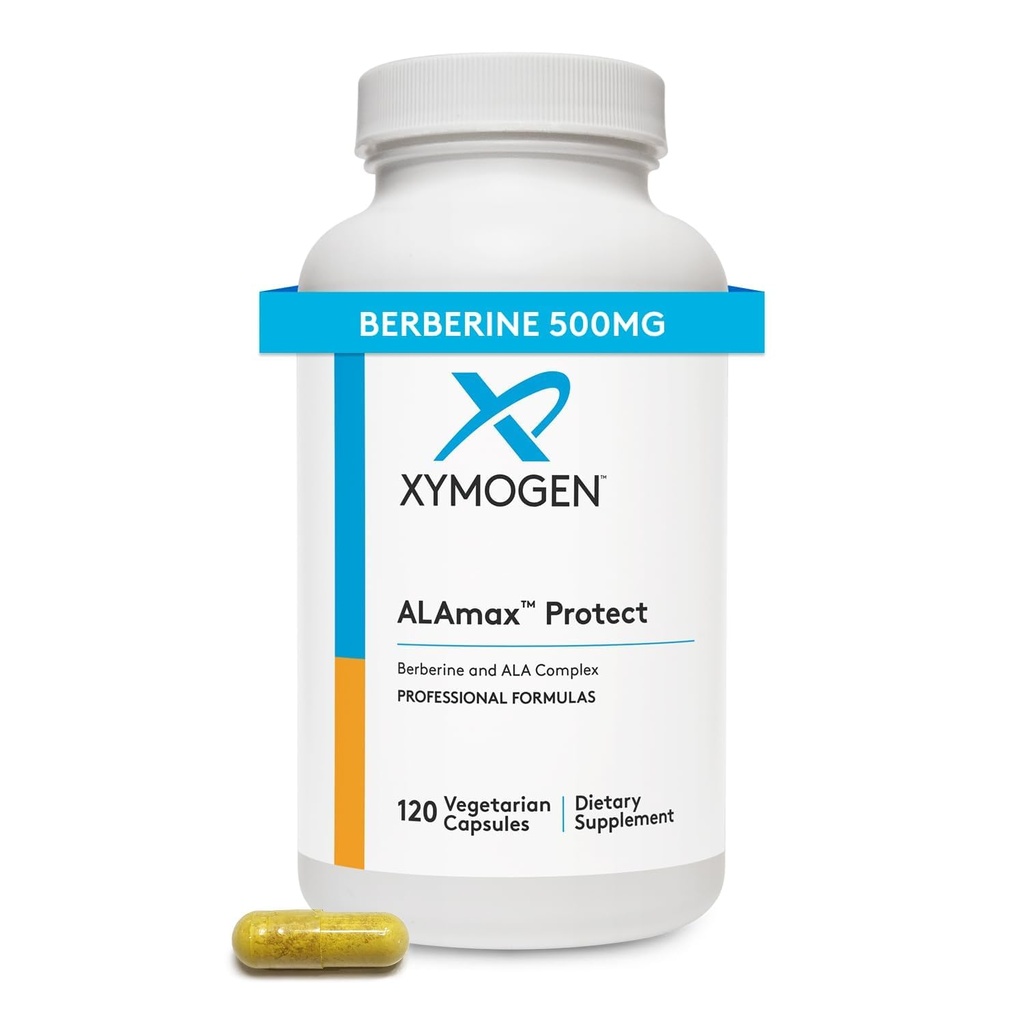 XYMOGEN ALAmax Protect - berberiini ja ALA täydentää Complex - Alfa-lipoiinihappo berberiini HCI + Biotiini auttaa tukemaan kardiometabolinen terveys (120 kapselia)
