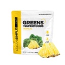 Clean Simple Eats Super Greens Powder, Luonnollisesti maustettuja vihreitä jauhe klorella, Spiruliini, Superfoods & Prebioottikuitua, Ei keinotekoisia ainesosia, Gluteeniton, Trooppiset vihreät Maku, 30 Srvg