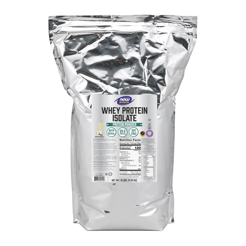 NYT Foods Sports Nutrition, Whey Protein Isolate, 25 g BCAAs, Creamy Vanilla Powder, 10-kiloinen