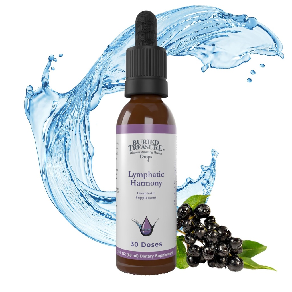 Haudatut Aarre Lymfooma Harmony Drops - 2oz, 30 Tarjoilut, Lymfatic Supplement with Cleavers, Burdock, Echinacea, ja Astragalus