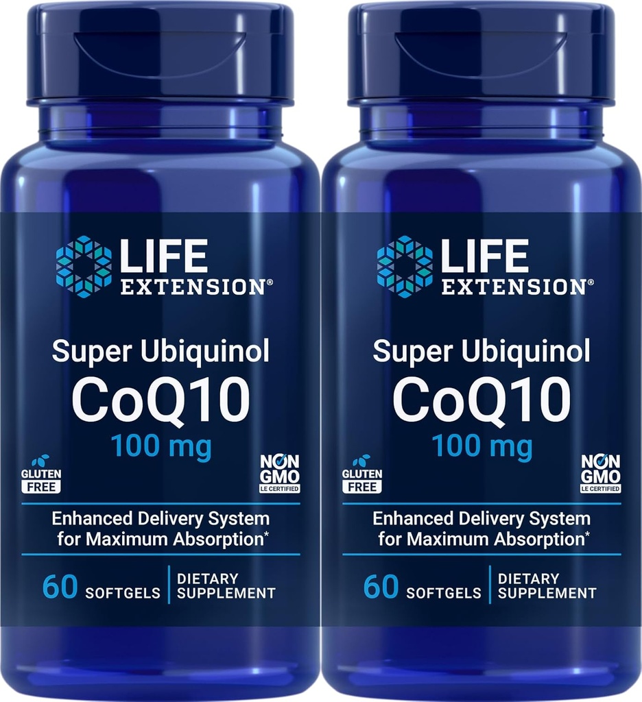 Life Extension Super Ubiquinol CoQ10 100 mg, 60 softgels (pakkaus 2)