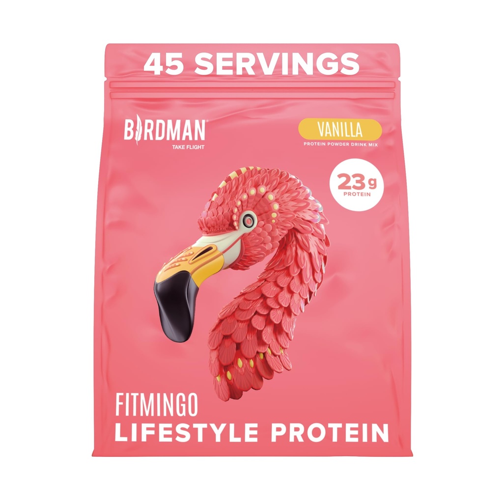 BIRDMAN Fitmingo Vegan Protein Powder with Inositoli, Collagen Boosters, Hyaluronic Acid and Vitamiines ...
