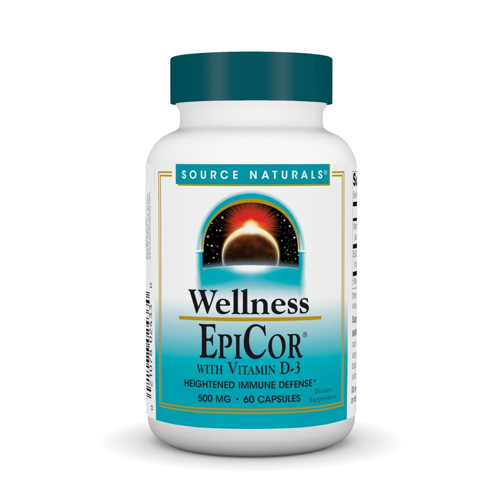 Källa Naturals Wellness EpiCor med vitamin D-3 för ökat immunförsvar * - 60 kapslar