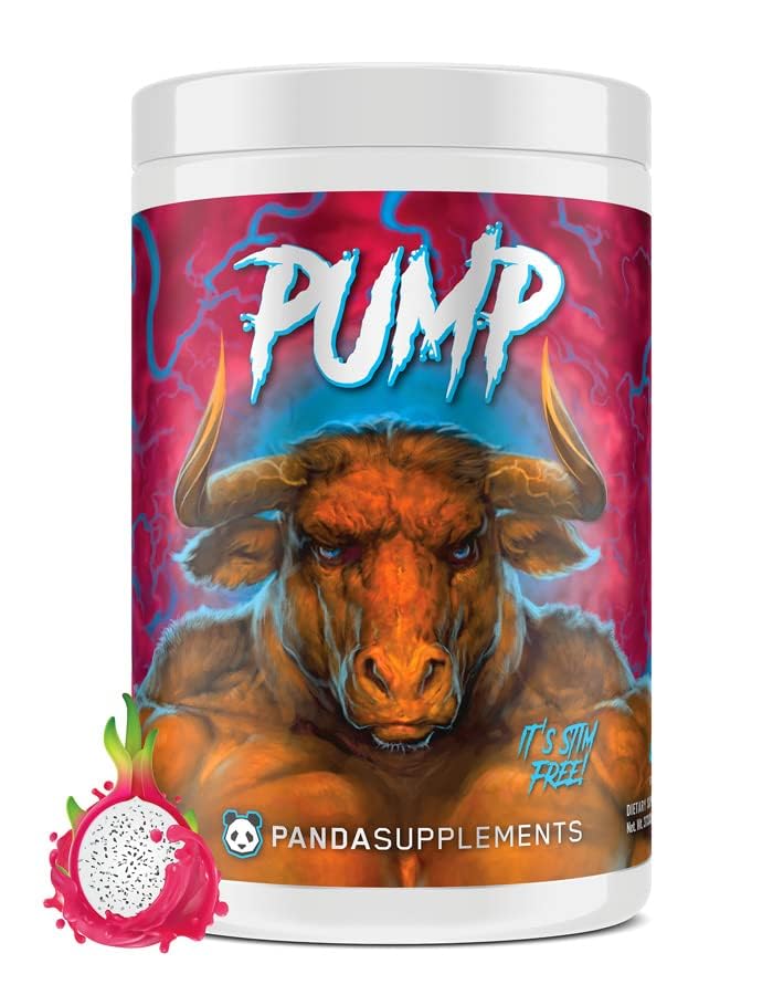 Maanalainen Bio Labs Panda Supps Pump, Pre-Workout, No-Clump Formula w/10G L-Citrullline Malaatti, Alpha GPC, Lions Mane, CognatiQTM,VasoDrive-AP® 40 Scoops (Rainbow Dragonfrutit)
