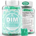 DIM Supplement Naiset 400 mg, Estrogeeni täydentää naisten, sokerittomat DIM Gummies miesten & naisten + Biotiini, pellavansiemenöljy, Burdock, Calendula, BioPerine for Hormone Balance, Menopause & Prostate 120Cts