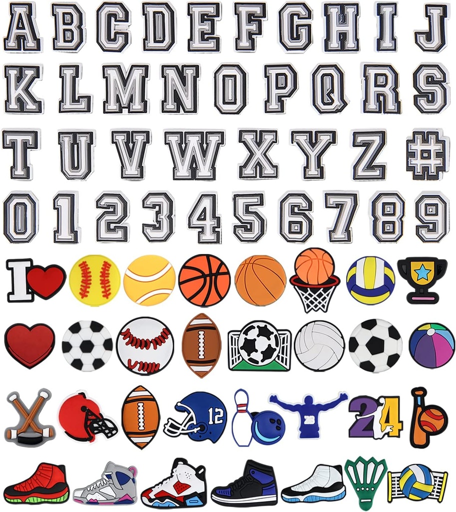 Kirjaimet numerot ja urheilu sisustus Charms, Koripallo Baseball jääkiekko Softball Jalkapallo Jalkapallo Jalkapallo Lahja pojille Lapset Teini-ikäiset ja aikuiset