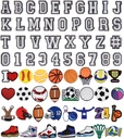 Brev Nummer och Sport Dekoration Charms, Basketball Baseball Hockey Softball Football Gift för pojkar Barn Tonåringar och Vuxna