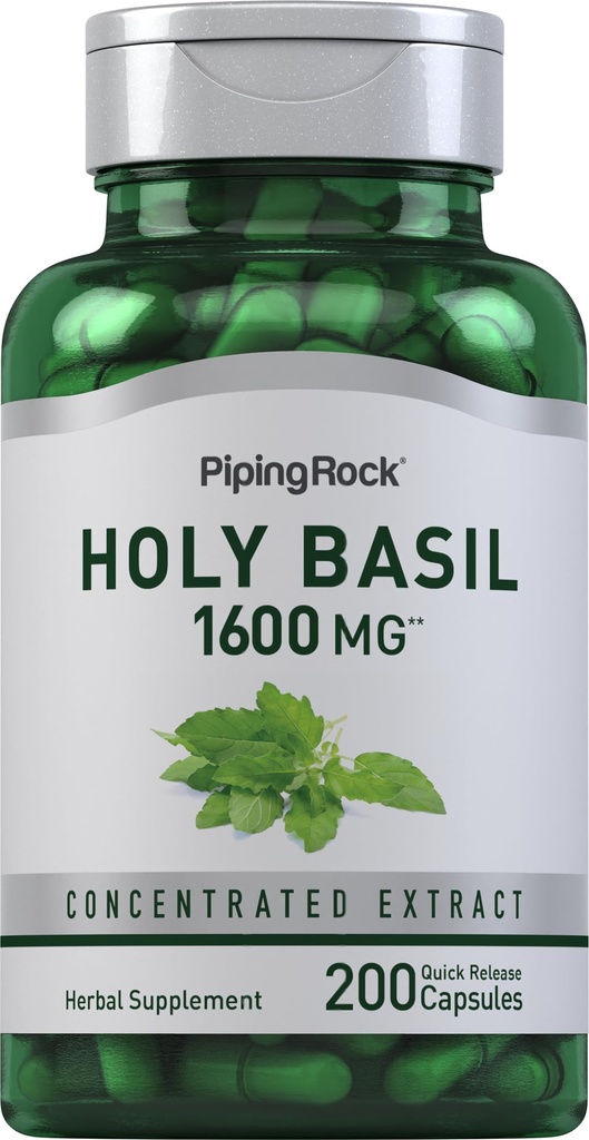 Piping Rock Holy Basil Capsules ... 1600 mg ... 200 pilleriä...