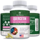 TRUTHENTICS Quercetin with bromelain and sinc 1050mg - Premium Sinkki Quercetin lisäravinteet immuuni, hengitys- ja kausituki - ei-GMO, Gluteenittomat - 60 kasviskapselit