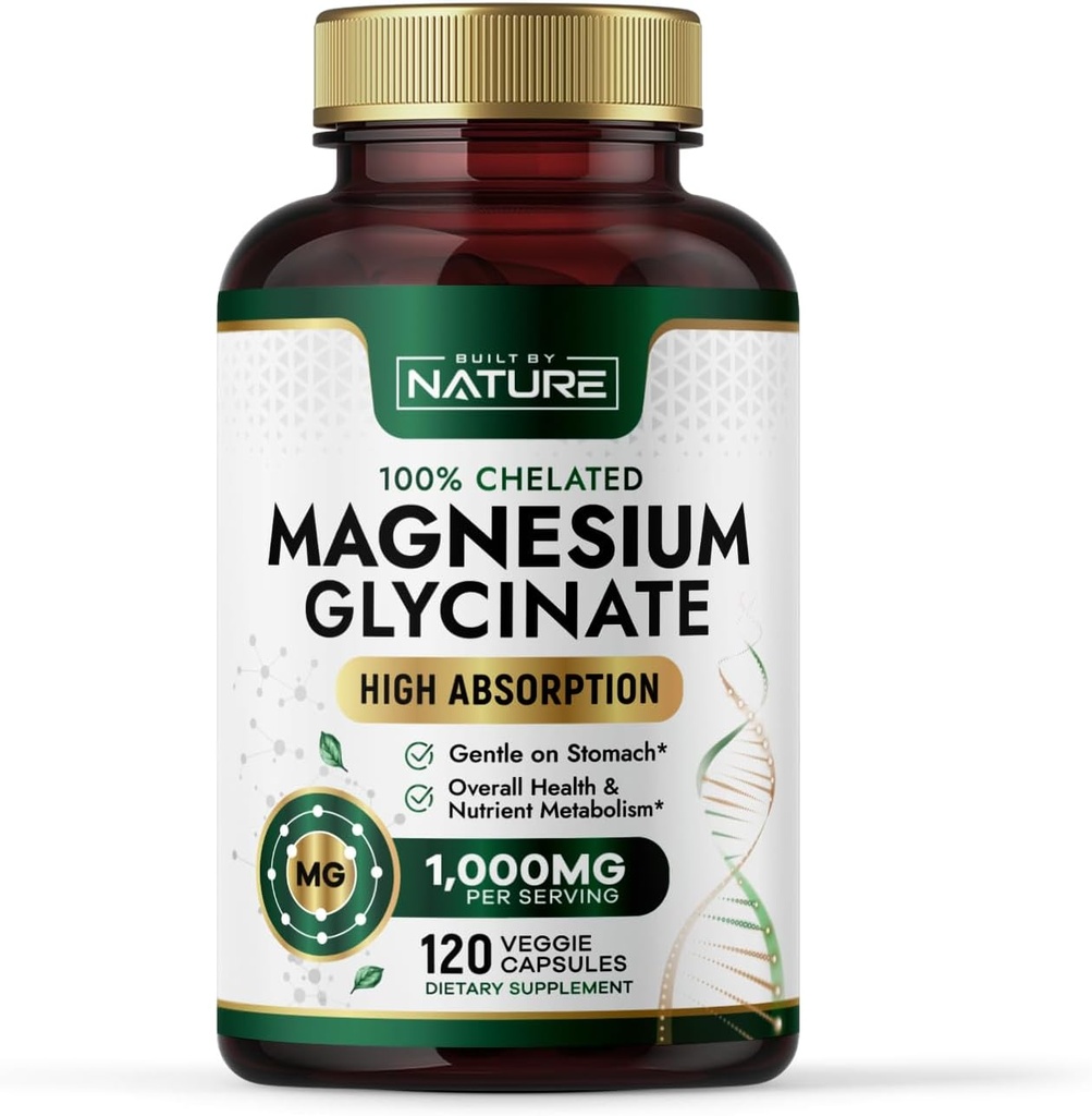 Rakennettu luonnosta Magnesium Glycinate 1000 mg ...