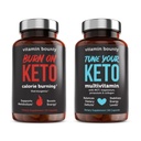 Vitamiini Bounty Tune Your Keto ja Burn on Keto Bundle - Keto Multivitamiini, Calorie Burning naisille ja miehille, Premium Vadelma Ketones, Energia Tuki - Bundle 60 Kapseli Jokainen