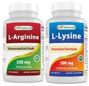Bästa naturliga L-arginin 500mg & L-Lysin 500 mg