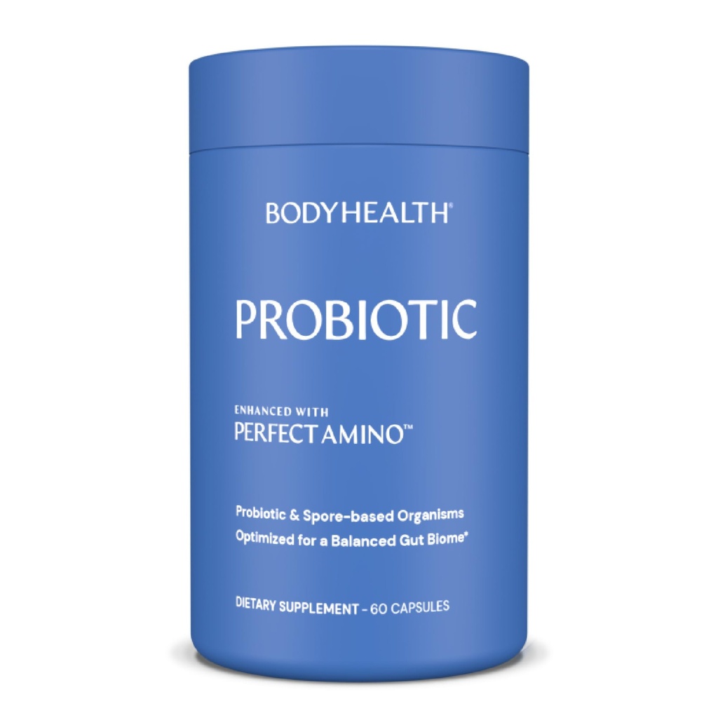 BodyHealth Probiotic Enhanced with PerfectAmino for Women and Men, Spore Based with Bifidobacterium, Lactobacillus Salivarius, Lactobacillus Acidophilus - 60 kapselia