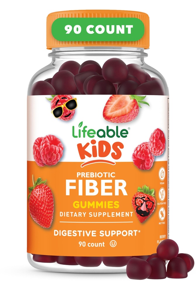 Elossa olevat prebioottikuitu Gummies lapsille ... Kids Fiber Gummies 5g... Suuri maistaminen kuitu täydentää lapsille... Prebiootti Gummies for digestive Health... Kuitu Gummy lapsille, lapset 90 Gummies