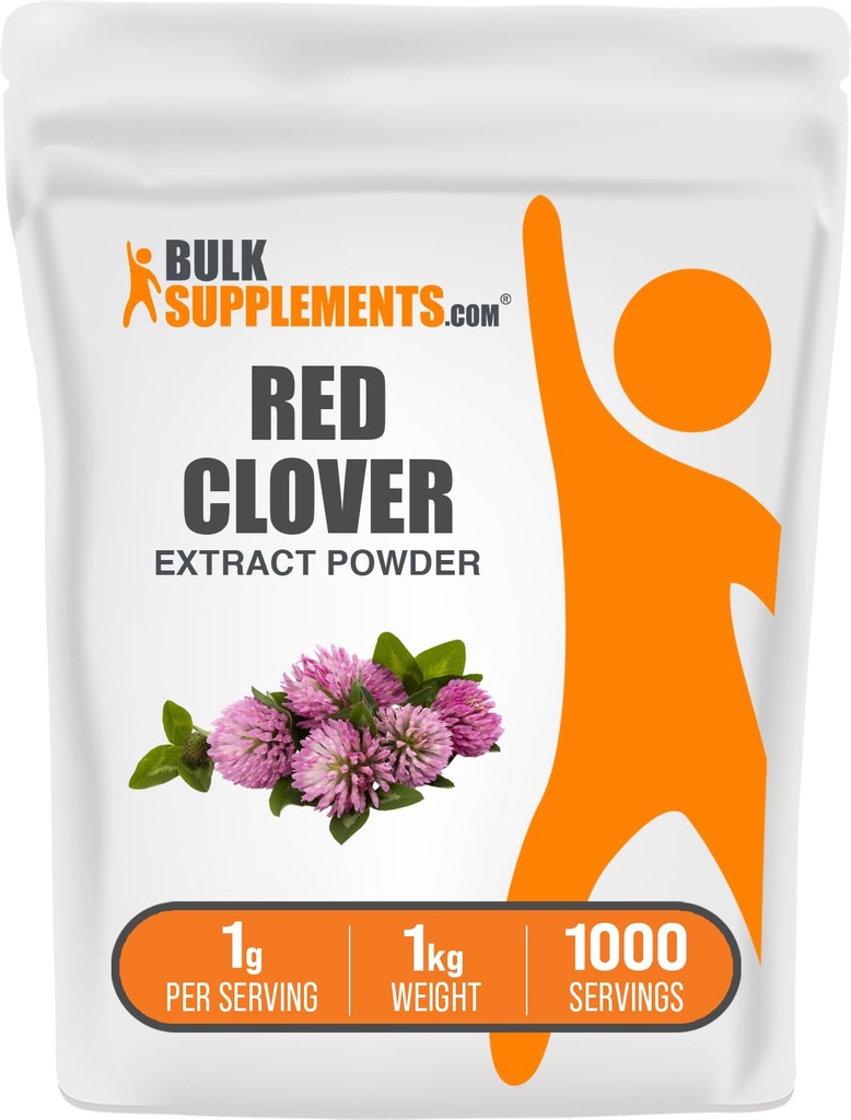 BulkSupplements.com Red Clover Extract Powder - Trifolium Pratense, Red Clover Supplement, Herbal Supplements - Gluteeniton, 1g per tarjoilu, 1kg (2,2 lbs) (Pakkaus 1)