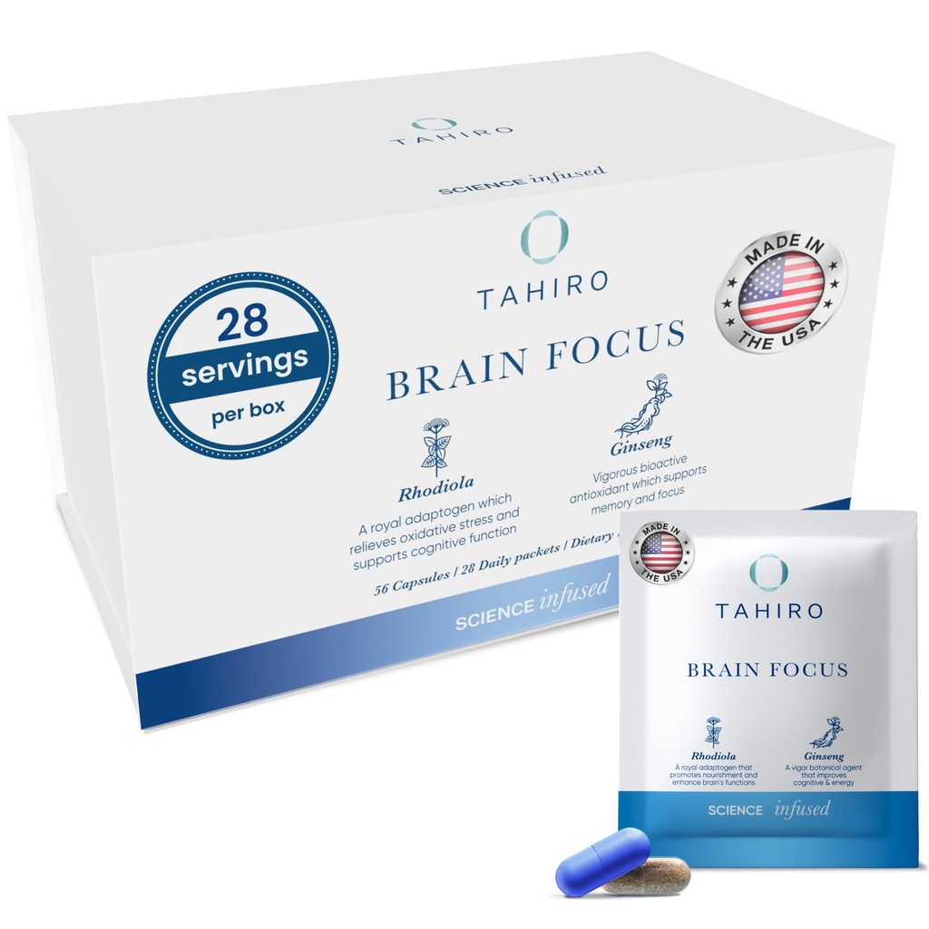 TAHIRO Brain Focus lisäravinteet muistia ja keskittyä ... Luonnollinen aivotuki täydentää Gingko Biloba, Panax Ginseng, kasviperäisten uutteet ...