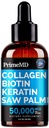 Liquid Collagen Peptides for Women - Serum Complex Biotin Vitamiini, Hydrolyzed Keratin Protein ja Saw Palmetto - Kattava Formula hiukset, iho ja kynnet Wellness - 2 fl oz (Pakkaus 1)