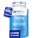 Herbtonics TUDCA 1000 mg Maksa Detox & Sappirakko Tuki ... Maito Thistle & Pterostilbene Enhanced Bile Salt for Liver Cleanse, Healthy Bile Flow, and Digestive Health (60 Vegaanikapselit)