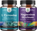 Bundle Free Form L Tyrosine 500 mg kapselit - High Strength L-tyrosine täydentää mielen energian ja Focus tukea ja magnesium Glycinate 400 mg per tarjoilu mielialan uni ja rentoutumista
