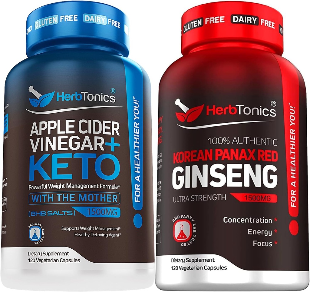Herbtonics Apple Siideri Viinietikka Kapselit Plus Keto BHB 