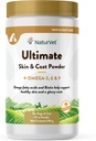 NaturVet Ultimate Skin and Coat Powder Plus Omega 3, 6 och 9 Supplement for Dogs and Cats, Powder, Made in the USA with Globally Source Ingredients 14 Ounce