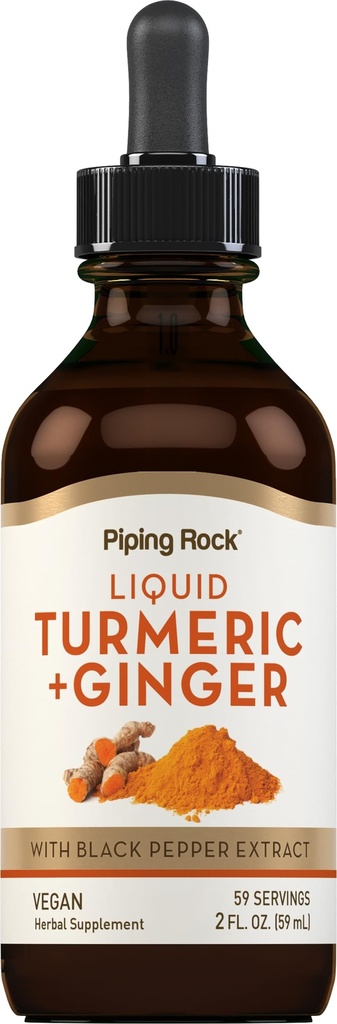 Piping Rock Turmeric ja inkivääri Liquid Drops 
