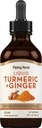 Piping Rock Turmeric och Ginger Liquid Drops | 2 Fl Oz | Tinktur Supplement med Black Pepper Extract | Vegan, Non-GMO, Gluten Free