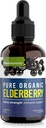 Organic Elderberry Syrup, 30 Day Supply, Black Elderberry Liquid for Immune Support, Sambucus Elderberry Syrup - Liquid Extract Drops för barn och vuxna - Extra styrka (1 Pack)