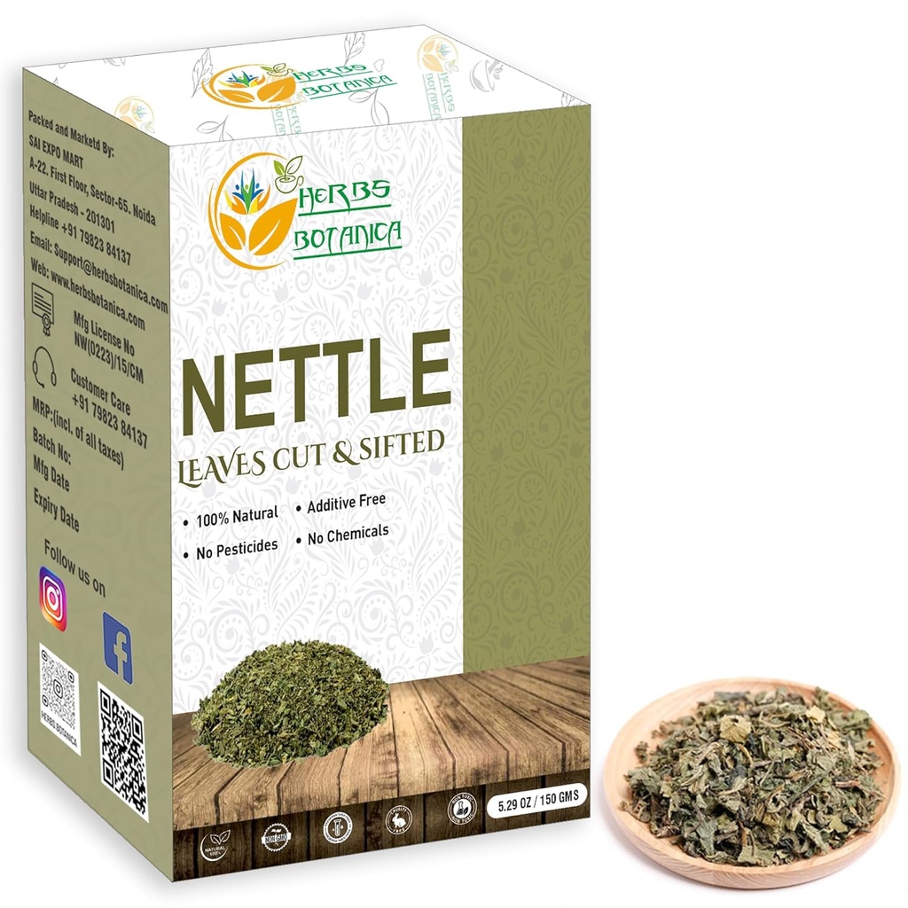 Yrtit Botanica Nettle Leaf for Tea Cut and Sefted for ravitseva kasviperäistä teetä, Smoothies infuusioita, Sting Nettle Leaf Ortiga Wellness Supplement Vegan Non GMO 5.29 oz