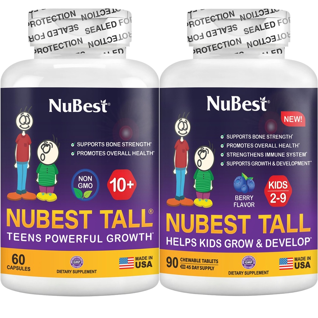 NuBest Bundle Tall 10+ 60 kapselia Pitkät Lapset 90 purutablettia