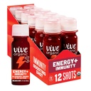 Vive Organic Energy Shot + Immune Support, Immune Defense med Ashwagandha, Green Tea & Caffeine, Gluten Free, Vegan, Energy and Focus, 2 Fl Oz (Pack av 12)