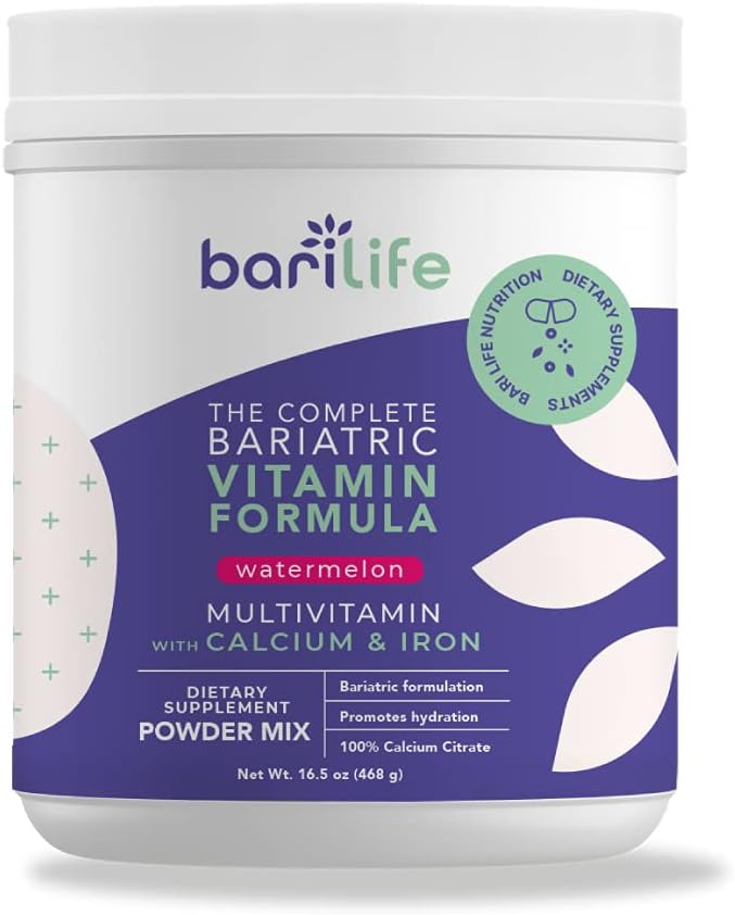 Bari Life Complete Bariatric - ravintolisä Powder Mix, kalsiumsitraatti, monivitamiini, rauta - Bariatric vitamiineja mahalaukun hiha - (Watermelon, 60 tarjoilua)