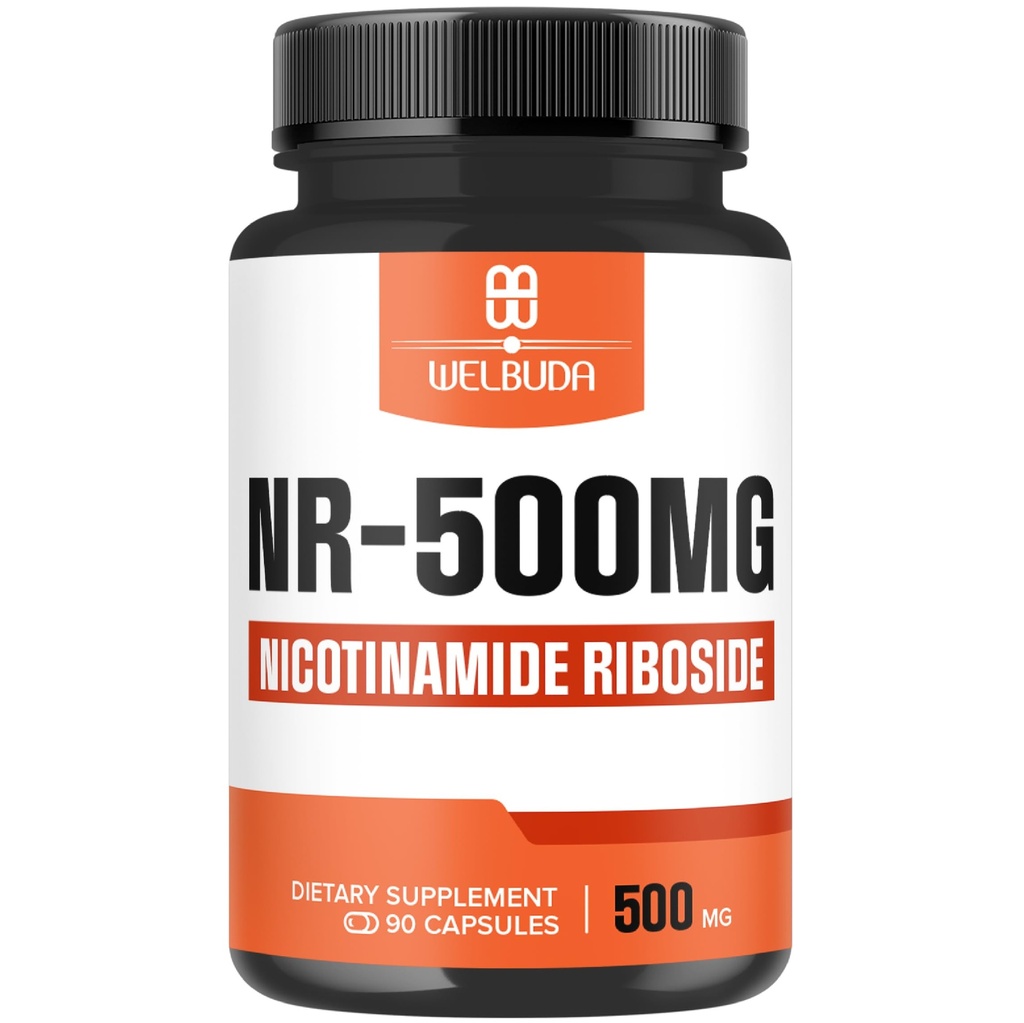 NAD+ Tillägg med Nicotinamide Riboside 500mg - Cellular Energy & Repair, Healthy Aging, Wellness - 90 kapslar - 3 månaders leverans